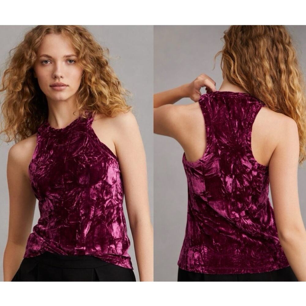 Pilcro Velveteen Racerback Tank Top size XS